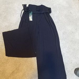 Lauren Ralph Lauren | Wide Leg tie blk dress pants